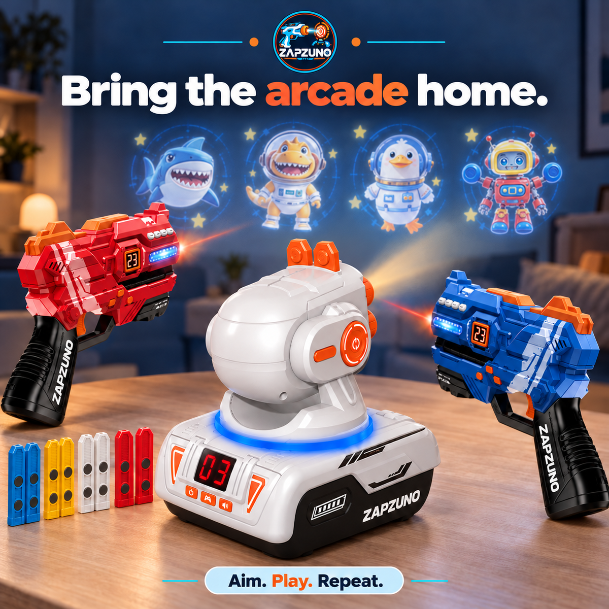 ZAPZUNO™ Interactive Laser Tag Projector Game Set